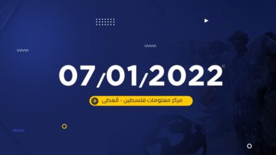 تقرير -معطى اليومي- لأعمال المقاومة وانتهاكات الاحتلال في الضفة الغربية ليوم 7/1/2022